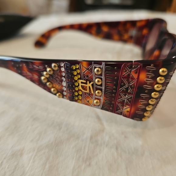 Emmanuelle khanh Vintage Sunglasses EK1601 TOR 18 with case Brown/Tortoise - Picture 4 of 7